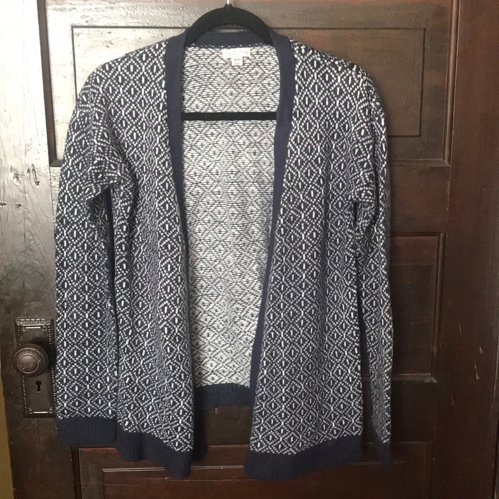 Merona navy print cardigan